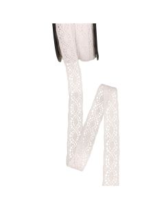 Pizzo di cotone tra due 14 mm - Bianco
