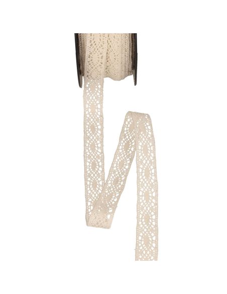 Pizzo di cotone tra due 14 mm - Ecru