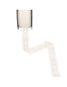 Pizzo di cotone tra due Margherite 21 mm - Bianco