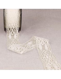 Pizzo cotone Stella 48 mm - Bianco