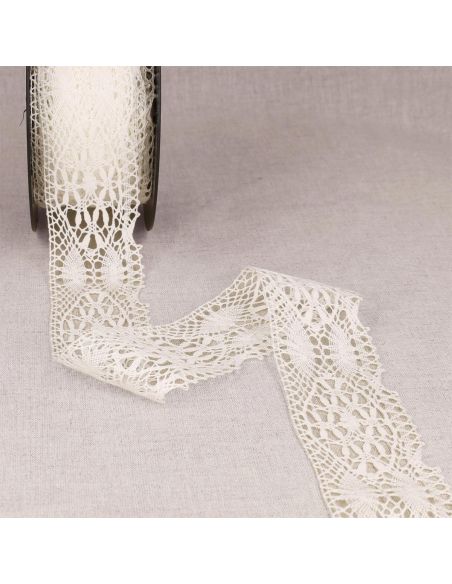 Pizzo cotone Stella 48 mm - Bianco
