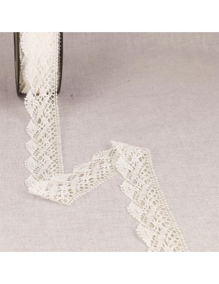 Pizzo cotone Ondine 31 mm - Bianco