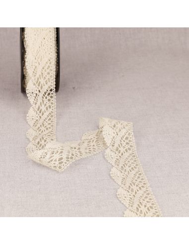 Pizzo cotone Ondine 31 mm - Ecru
