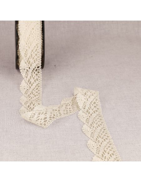 Pizzo cotone Ondine 31 mm - Ecru