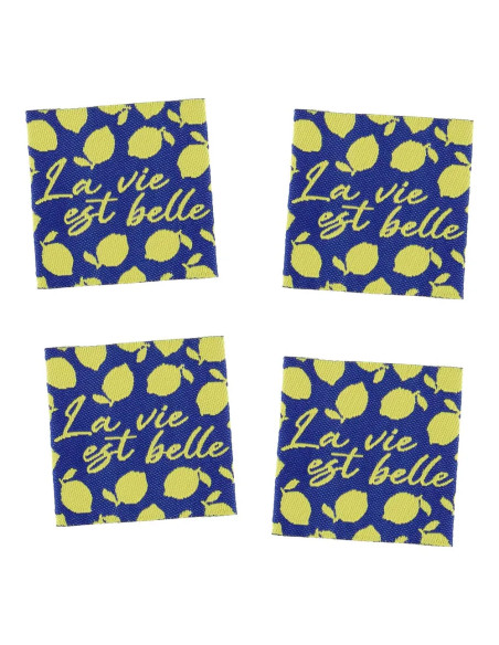 Set di 4 etichette da cucire - La vita è bella