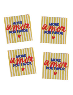 Set di 4 etichette da cucire - More amor por favor