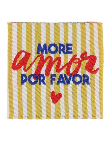 Set di 4 etichette da cucire - More amor por favor