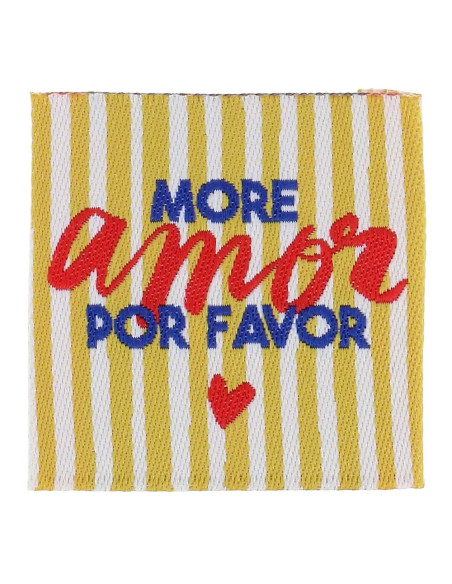 Set di 4 etichette da cucire - More amor por favor