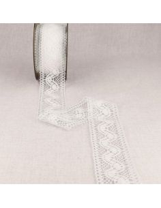 Merletto cotone Sirena 47 mm - Bianco