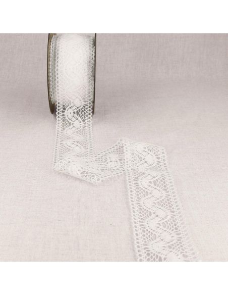 Merletto cotone Sirena 47 mm - Bianco