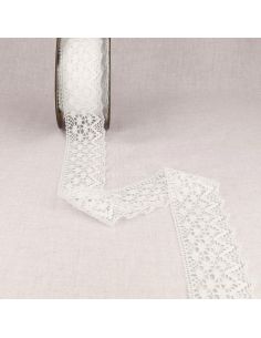 Pizzo cotone Natura 51 mm - Bianco