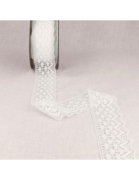 Pizzo cotone Natura 51 mm - Bianco