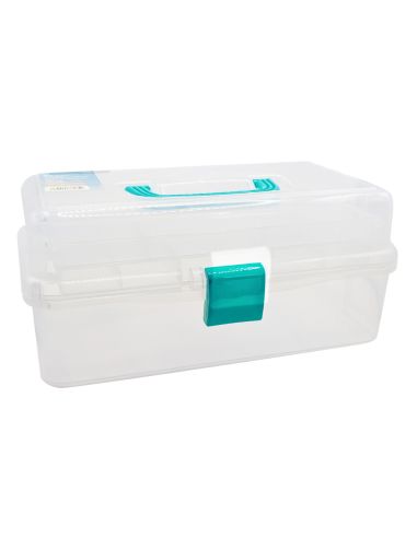 Scatola da cucito trasparente a 3 livelli