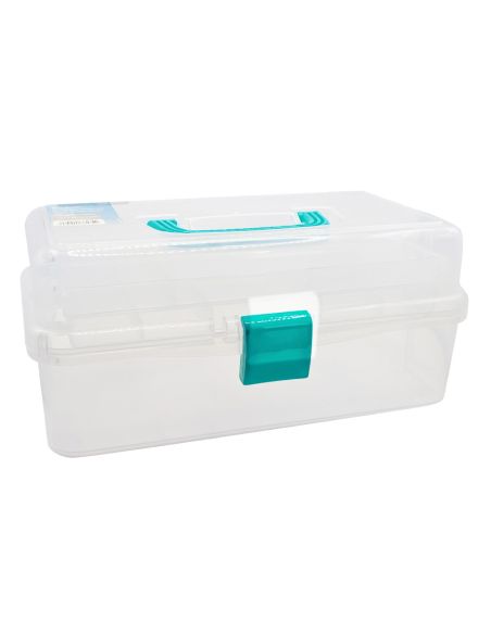 Scatola da cucito trasparente a 3 livelli