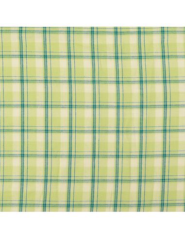 Tessuto flanella tartan scozzese - Verde righe menta