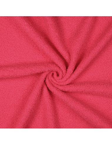 Tessuto in pile Teddy double face - Rosa fluorescente