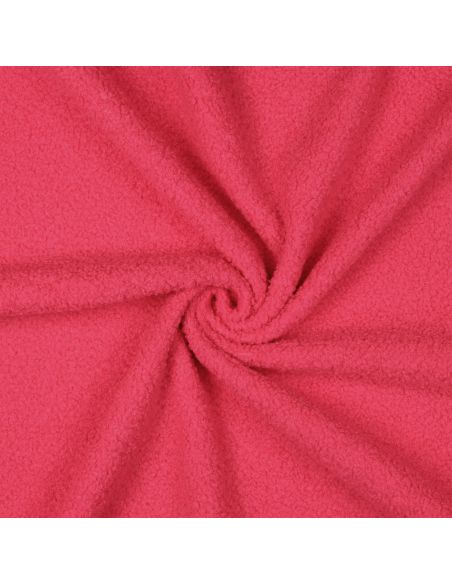 Tessuto in pile Teddy double face - Rosa fluorescente