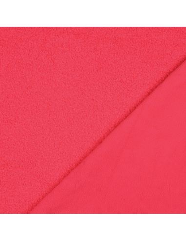Tessuto in pile Teddy double face - Rosa fluorescente
