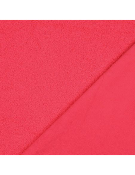 Tessuto in pile Teddy double face - Rosa fluorescente