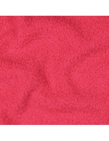 Tessuto in pile Teddy double face - Rosa fluorescente