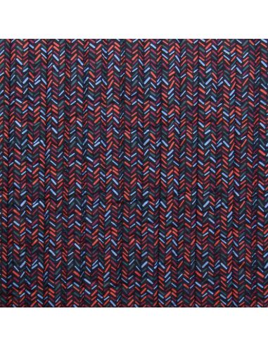 Tessuto di cotone trapuntato Lafleur - Beige e blu