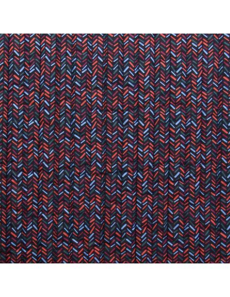 Tessuto di cotone trapuntato Lafleur - Beige e blu