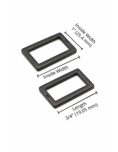 Set di 2 fibbie rettangolari 19 x 25 mm nere 2