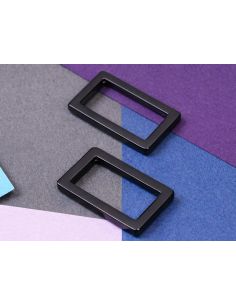 Set di 2 fibbie rettangolari 19 x 25 mm nere