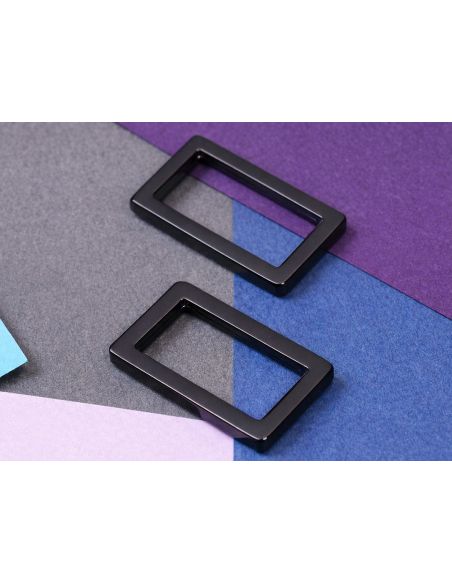 Set di 2 fibbie rettangolari 19 x 25 mm nere