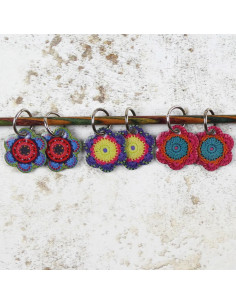 Set di 6 anelli marcapunti - Maglia fiorita 2