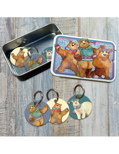 Set di 6 anelli marcapunti - Orso
