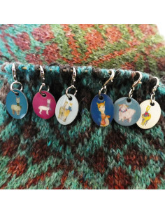 Set di 6 anelli marcapunti - Alpaca & amici 2