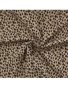 Tessuto doppia garza stampato - Karli beige e nero 2