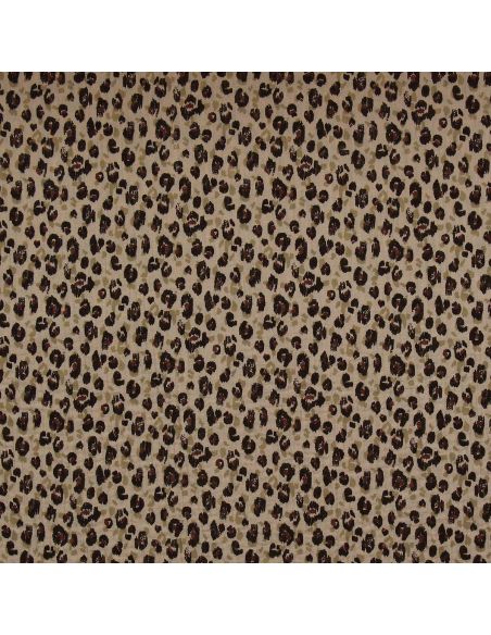 Tessuto doppia garza stampato - Karli beige e nero