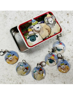 Set di 6 anelli marcapunti aperti - Pecora felice