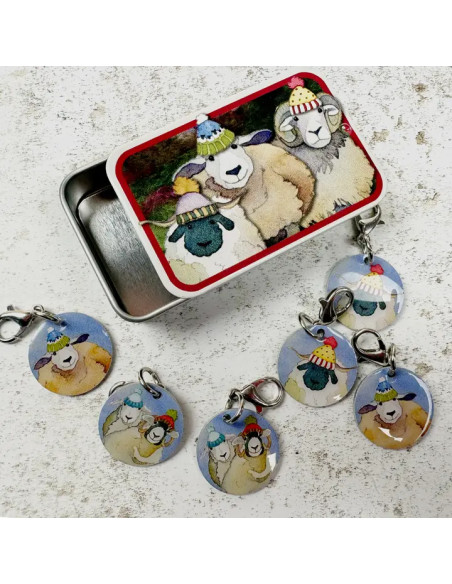 Set di 6 anelli marcapunti aperti - Pecora felice