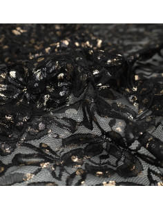 Tessuto in pizzo metallizzato Lauren - Nero 2