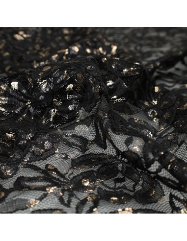 Tessuto in pizzo metallizzato Lauren - Nero