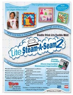 Set di 5 fogli termoadesivi bifacciali Lite Steam-A-Seam2