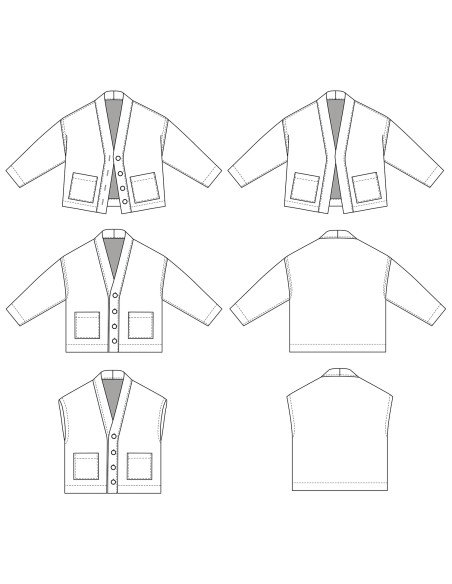 Modello di giacca e gilet Macao - Ikatee